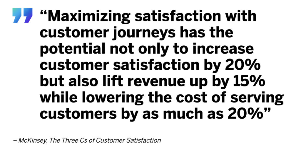 Customer journey satisfaction increases customer satisfaction and revenue