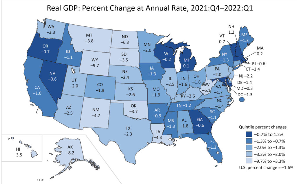 GDP of all 50 states