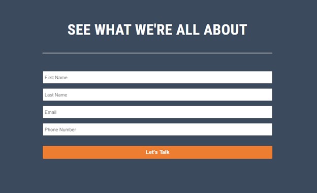 An example of a simple and effective lead capture form that will boost lead revenue.