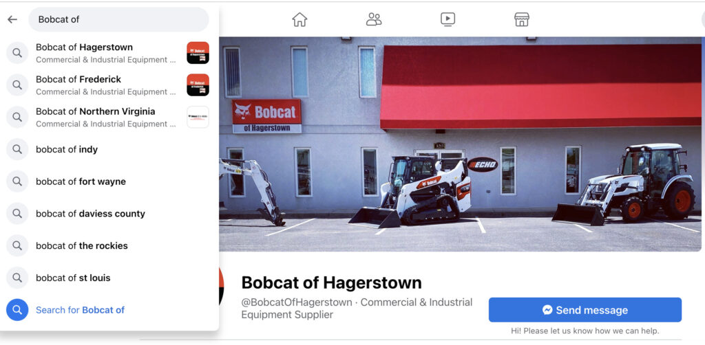 Bobcat of Hagerstown Facebook page