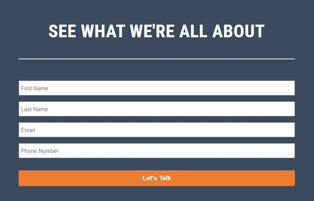 Screenshot of MXTR's website showing an example of a lead capture form to optimize dealer lead capture.