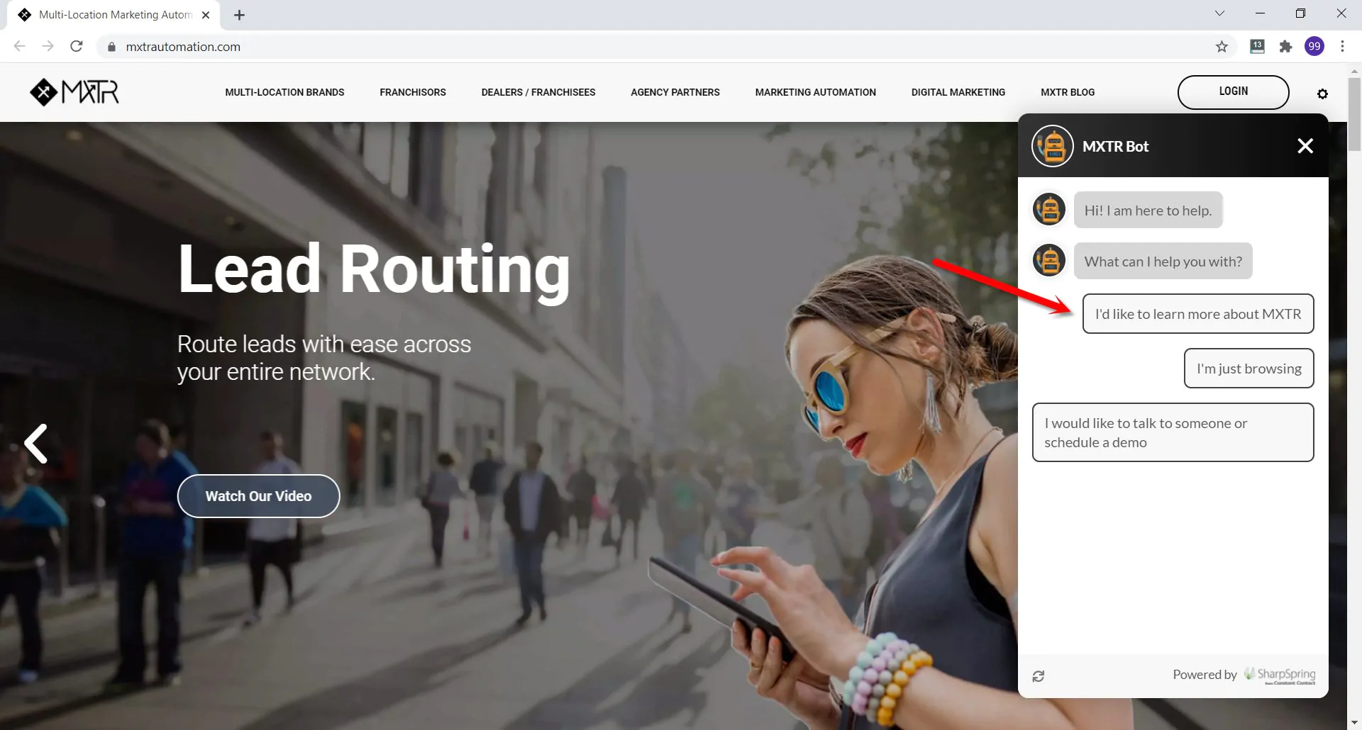 chatbot on website