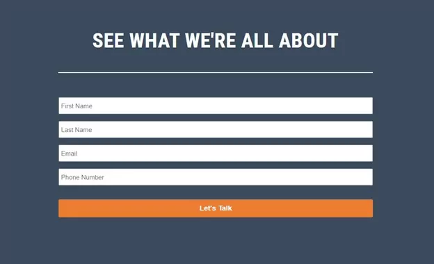 An example of a simple and effective lead capture form that will boost lead revenue.